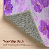 Ultra Soft Area Rug, Non Slip, Stain Resistant, Washable Area Rugs for Living Room, Bedroom, Dreamy Plush Blossom Arrangement(Purple)