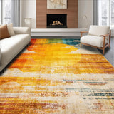 Ultra Soft Area Rug, Non Slip, Stain Resistant, Washable Area Rugs for Living Room, Bedroom, Lively Eclectic Geometric Arrangement(Orange)