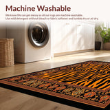 Ultra Soft Area Rug, Non Slip, Stain Resistant, Washable Area Rugs for Living Room, Bedroom, Tiger Print Area Boho Decor(Black)