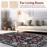 Chic Black Vintage Blossom Design(Black)