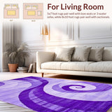Ultra Soft Area Rug, Non Slip, Stain Resistant, Washable Area Rugs for Living Room, Bedroom, Elegant Cozy Fluid Patterns(Purple)