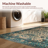 Ultra Soft Area Rug, Non Slip, Stain Resistant, Washable Area Rugs for Living Room, Bedroom, Artisanal Earthy Toned Motif(Beige)