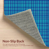 Ultra Soft Area Rug, Non Slip, Stain Resistant, Washable Area Rugs for Living Room, Bedroom, Eclectic Deep Royal Geometric Trellis(Blue)