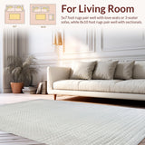 Ultra Soft Area Rug, Non Slip, Stain Resistant, Washable Area Rugs for Living Room, Bedroom, Elegant Light Grey Bubble Motif(Gray)