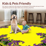 Ultra Soft Area Rug, Non Slip, Stain Resistant, Washable Area Rugs for Living Room, Bedroom, Festive Carnival Mask Aesthetic(Yellow)
