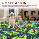 Ultra Soft Area Rug, Non Slip, Stain Resistant, Washable Area Rugs for Living Room, Bedroom, Multi Color Educational Play Area Activity Rug(Green)