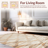 Ultra Soft Area Rug, Non Slip, Stain Resistant, Washable Area Rugs for Living Room, Bedroom, Modern Rustic Textural Appeal(Beige)