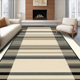 Ultra Soft Area Rug, Non Slip, Stain Resistant, Washable Area Rugs for Living Room, Bedroom, Chic Modern Linear Pattern(Beige)