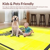 Ultra Soft Area Rug, Non Slip, Stain Resistant, Washable Area Rugs for Living Room, Bedroom, Charming Garden Bee Design(Yellow)