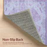 Ultra Soft Area Rug, Non Slip, Stain Resistant, Washable Area Rugs for Living Room, Bedroom, Charming Vintage Tiled Aesthetic(Purple)