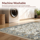Ultra Soft Area Rug, Non Slip, Stain Resistant, Washable Area Rugs for Living Room, Bedroom, Minimalist Muted Trellis Concept(White)