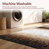 Artistic Mosaic Tile Area with Symmetric Brown Beige Gradient Blocks(Beige)