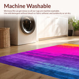 Ultra Soft Area Rug, Non Slip, Stain Resistant, Washable Area Rugs for Living Room, Bedroom, Vibrant Tie-Dye Playful Aesthetic(Pink)
