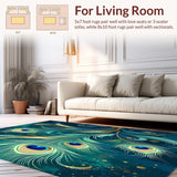 Ultra Soft Area Rug, Non Slip, Stain Resistant, Washable Area Rugs for Living Room, Bedroom, Azure Reverie Indoor Area Rug Serene Washable Design(Blue)