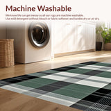 Ultra Soft Area Rug, Non Slip, Stain Resistant, Washable Area Rugs for Living Room, Bedroom, Chic Rustic Plaid Aesthetic(Gray)