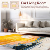 Ultra Soft Area Rug, Non Slip, Stain Resistant, Washable Area Rugs for Living Room, Bedroom, Rustic Sunshine Inspired Decor(Yellow)