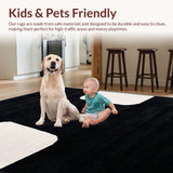 Ultra Soft Area Rug, Non Slip, Stain Resistant, Washable Area Rugs for Living Room, Bedroom, Stylish Farmhouse Animal Print Decor(Black)