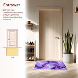 Ultra Soft Area Rug, Non Slip, Stain Resistant, Washable Area Rugs for Living Room, Bedroom, Artistic Fluid Color Blend(Purple)