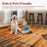 Ultra Soft Area Rug, Non Slip, Stain Resistant, Washable Area Rugs for Living Room, Bedroom, Rustic Earthy Tiger Motif(Orange)