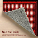 Ultra Soft Area Rug, Non Slip, Stain Resistant, Washable Area Rugs for Living Room, Bedroom, Luxurious Vintage Dice Layout(Red)