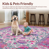 Ultra Soft Area Rug, Non Slip, Stain Resistant, Washable Area Rugs for Living Room, Bedroom, Plush for(Pink)