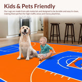 Ultra Soft Area Rug, Non Slip, Stain Resistant, Washable Area Rugs for Living Room, Bedroom, Contemporary Athletic Visual Appeal(Orange)