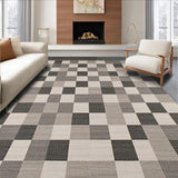 Ultra Soft Area Rug, Non Slip, Stain Resistant, Washable Area Rugs for Living Room, Bedroom, Chris Loves FRA Neutral Checkerboard Accent(Gray)