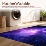 Ultra Soft Area Rug, Non Slip, Stain Resistant, Washable Area Rugs for Living Room, Bedroom, Vibrant Celestial Swirl Artwork(Purple)