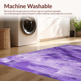 Ultra Soft Area Rug, Non Slip, Stain Resistant, Washable Area Rugs for Living Room, Bedroom, Vibrant Abstract Swirl Pattern(Purple)