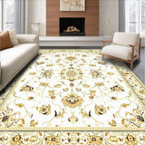 Ultra Soft Area Rug, Non Slip, Stain Resistant, Washable Area Rugs for Living Room, Bedroom, Artistic Abstract Floral Area With Elegant Beige And Ivory Design(Beige)