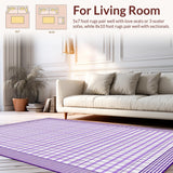 Ultra Soft Area Rug, Non Slip, Stain Resistant, Washable Area Rugs for Living Room, Bedroom, Whimsical Symmetrical Patterning(Purple)