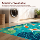 Lively Aqua Toned Decorative Scene(Blue)