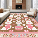 Ultra Soft Area Rug, Non Slip, Stain Resistant, Washable Area Rugs for Living Room, Bedroom, Rustic Spring Floral Accents Welcome Mat(Brown)