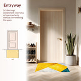 Ultra Soft Area Rug, Non Slip, Stain Resistant, Washable Area Rugs for Living Room, Bedroom, Vibrant Yellow Kitchen Stain-Resistant Decorative Rug(Yellow)