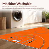 Ultra Soft Area Rug, Non Slip, Stain Resistant, Washable Area Rugs for Living Room, Bedroom, Fun Youthful Sports Enthusiast Decor(Orange)