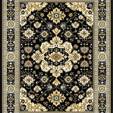 Black and Beige with Luxurious Oriental Medallion Geometric Details(Black)