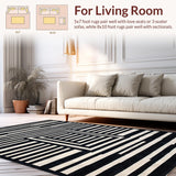 Ultra Soft Area Rug, Non Slip, Stain Resistant, Washable Area Rugs for Living Room, Bedroom, Elegant Modernist Animal Print Design(Black)