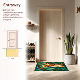 Ultra Soft Area Rug, Non Slip, Stain Resistant, Washable Area Rugs for Living Room, Bedroom, Lively Cartoon Wildlife Pattern(Orange)