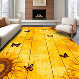 Ultra Soft Area Rug, Non Slip, Stain Resistant, Washable Area Rugs for Living Room, Bedroom, Charming Vintage Flower Arrangement(Yellow)