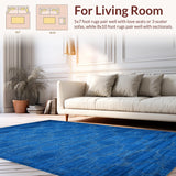 Ultra Soft Area Rug, Non Slip, Stain Resistant, Washable Area Rugs for Living Room, Bedroom, Cobalt Bow Scalloped Rug: Decorative Bowknot Floor Mat(Blue)