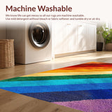 Ultra Soft Area Rug, Non Slip, Stain Resistant, Washable Area Rugs for Living Room, Bedroom, Boho Terracotta Rainbow Low Pile Nursery Rug(Red)