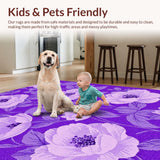 Ultra Soft Area Rug, Non Slip, Stain Resistant, Washable Area Rugs for Living Room, Bedroom, Lush Textured Contemporary Appeal(Purple)