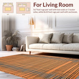 Ultra Soft Area Rug, Non Slip, Stain Resistant, Washable Area Rugs for Living Room, Bedroom, Vibrant Earthy Tiger Aesthetic(Orange)