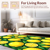 Ultra Soft Area Rug, Non Slip, Stain Resistant, Washable Area Rugs for Living Room, Bedroom, Cheerful Playful Fruit Aesthetic(Yellow)