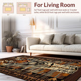 Ultra Soft Area Rug, Non Slip, Stain Resistant, Washable Area Rugs for Living Room, Bedroom, Chic Contemporary Animal Print Accent(Brown)
