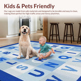 Ultra Soft Area Rug, Non Slip, Stain Resistant, Washable Area Rugs for Living Room, Bedroom, Elegant Soft Blue Grey Palette(Blue)