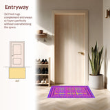 Ultra Soft Area Rug, Non Slip, Stain Resistant, Washable Area Rugs for Living Room, Bedroom, Colorful Geometric Pop Art Pattern(Purple)