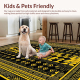 Ultra Soft Area Rug, Non Slip, Stain Resistant, Washable Area Rugs for Living Room, Bedroom, Rustic Nature-Inspired Print(Black)