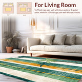 Ultra Soft Area Rug, Non Slip, Stain Resistant, Washable Area Rugs for Living Room, Bedroom, Tropical Surfboard Print Rug Absorbent Coastal Floor Mat Beach Vibe Artwork(Blue)