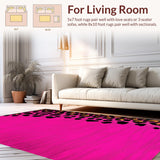 Ultra Soft Area Rug, Non Slip, Stain Resistant, Washable Area Rugs for Living Room, Bedroom, Chic Vintage Cheetah Aesthetic(Pink)